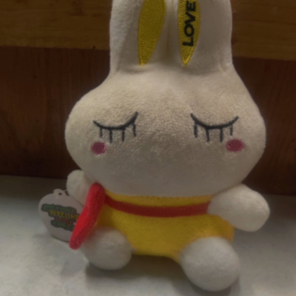 Hanging White Bunny Rabbit Plushie Car Klinger (Pipeline Games)